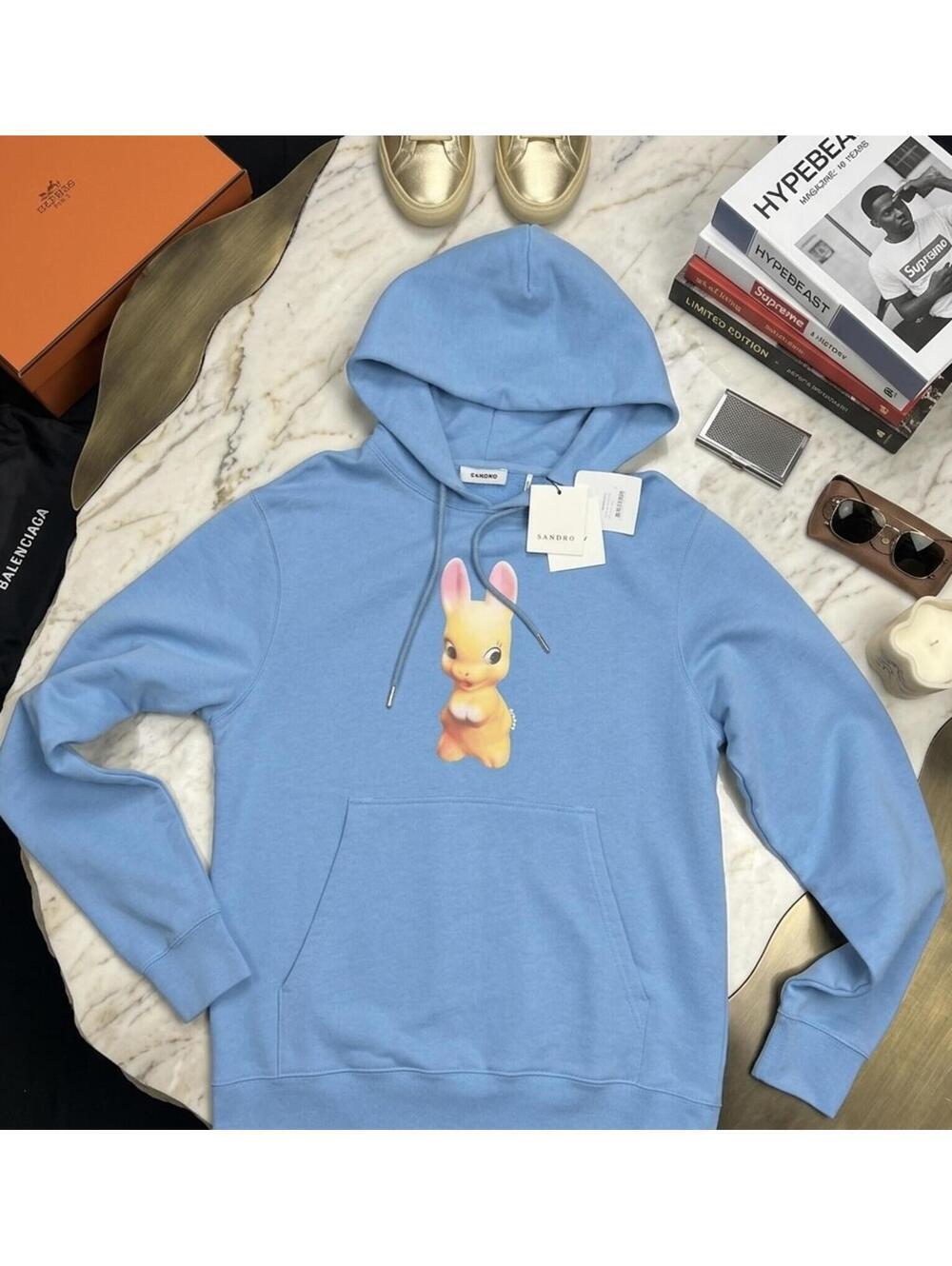 Sandro Paris Rabbit Cotton Graphic Hoodie